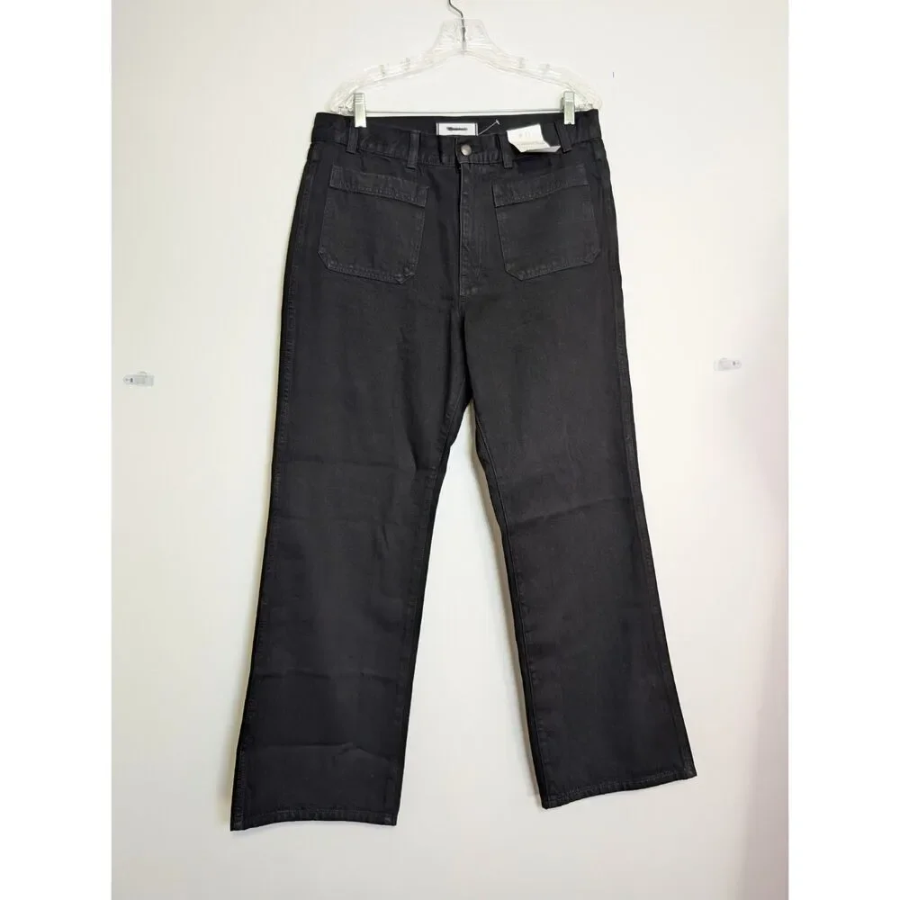 Madewell Cleo Straight Jeans W31 NWT Black Rinse High Rise Patch Pocket NX987